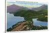 Adirondack Mts, New York - Aerial View of Lakes Placid and Mirror-Lantern Press-Stretched Canvas