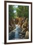 Adirondack Mts, New York - View of Ausable River Falls and Bridge-Lantern Press-Framed Art Print