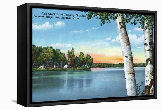 Adirondack Mts, New York - View of Fish Creek State Camping Grounds-Lantern Press-Framed Stretched Canvas