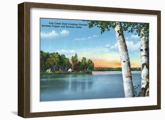 Adirondack Mts, New York - View of Fish Creek State Camping Grounds-Lantern Press-Framed Art Print