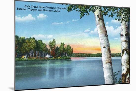 Adirondack Mts, New York - View of Fish Creek State Camping Grounds-Lantern Press-Mounted Art Print