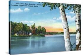 Adirondack Mts, New York - View of Fish Creek State Camping Grounds-Lantern Press-Stretched Canvas