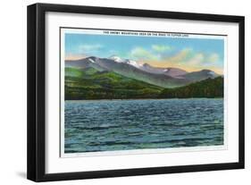 Adirondack Mts, New York - View of Snowy Mts from the Tupper Lake Road-Lantern Press-Framed Art Print