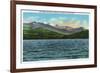 Adirondack Mts, New York - View of Snowy Mts from the Tupper Lake Road-Lantern Press-Framed Art Print