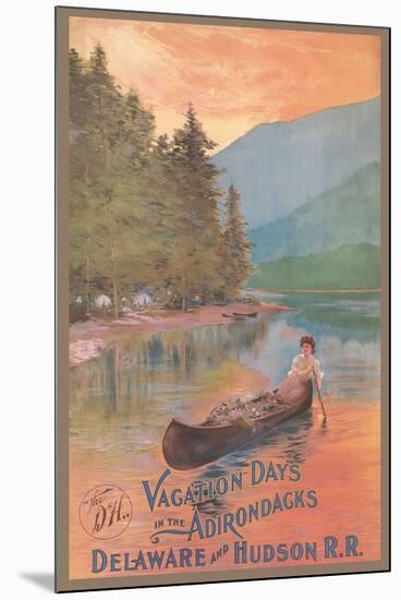 Adirondacks Travel Poster-null-Mounted Art Print