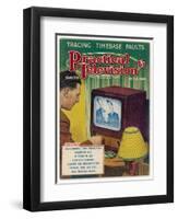 Adjusting an Early Television Set-null-Framed Art Print