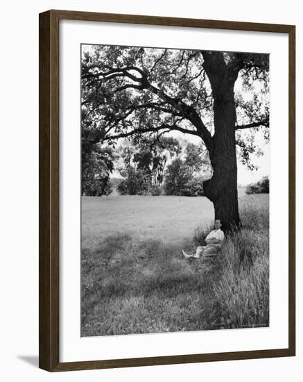 Adlai Stevenson, Illinois Governor and Prospective Democratic Presidential Candidate-Cornell Capa-Framed Photographic Print