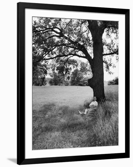 Adlai Stevenson, Illinois Governor and Prospective Democratic Presidential Candidate-Cornell Capa-Framed Photographic Print