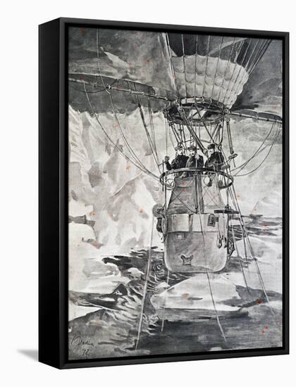 Adler Balloon's Departure from Spitsbergen, Balloon Used by Salomon August Andree-null-Framed Stretched Canvas