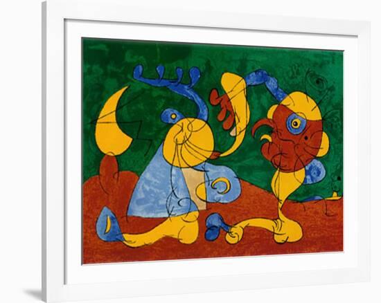 Adlige In Der Fallgrube-Joan Miro-Framed Art Print