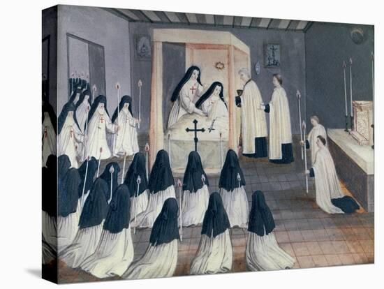 Administration of Holy Communion to a Nun, from 'L'Abbaye De Port-Royal', C.1710-Louise Madelaine Cochin-Stretched Canvas