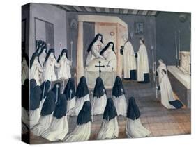 Administration of Holy Communion to a Nun, from 'L'Abbaye De Port-Royal', C.1710-Louise Madelaine Cochin-Stretched Canvas