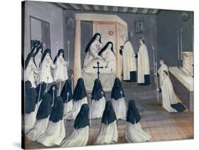 Administration of Holy Communion to a Nun, from 'L'Abbaye De Port-Royal', C.1710-Louise Madelaine Cochin-Stretched Canvas