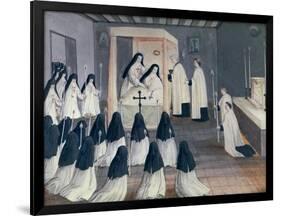 Administration of Holy Communion to a Nun, from 'L'Abbaye De Port-Royal', C.1710-Louise Madelaine Cochin-Framed Giclee Print