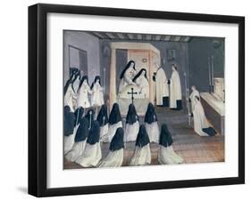 Administration of Holy Communion to a Nun, from 'L'Abbaye De Port-Royal', C.1710-Louise Madelaine Cochin-Framed Giclee Print