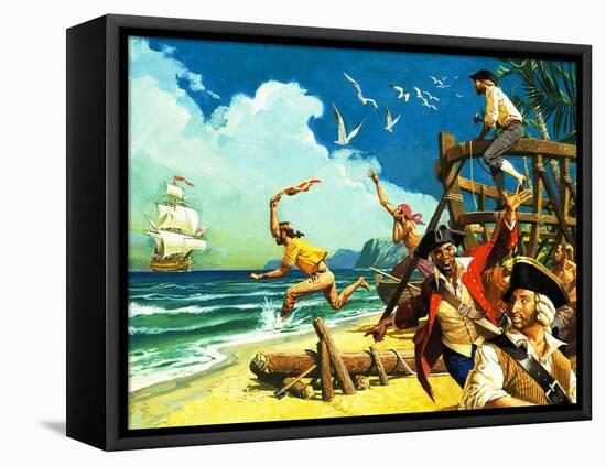 Admiral Anson's Voyage Around the World in 1740-Severino Baraldi-Framed Stretched Canvas
