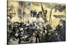 Admiral David G. Farragut in the Rigging during the Battle of Mobile Bay, 1864, American Civil War-null-Stretched Canvas