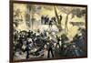 Admiral David G. Farragut in the Rigging during the Battle of Mobile Bay, 1864, American Civil War-null-Framed Giclee Print