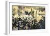 Admiral David G. Farragut in the Rigging during the Battle of Mobile Bay, 1864, American Civil War-null-Framed Giclee Print