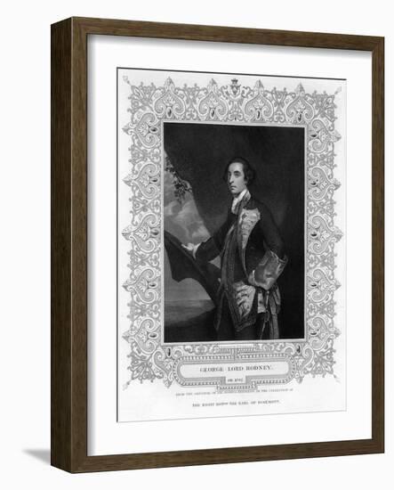 Admiral George Brydges Rodney (1719-179), 1st Baron Rodney, 19th Century-H Robinson-Framed Giclee Print