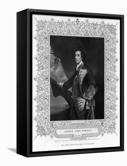 Admiral George Brydges Rodney (1719-179), 1st Baron Rodney, 19th Century-H Robinson-Framed Stretched Canvas