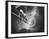 Admiral Hyman Rickover Descent Into Circular Nuclear Reactor Shell at Shipping Port Power Facility-Yale Joel-Framed Premium Photographic Print