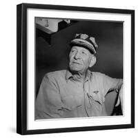 Admiral John S. Mccain, Sitting Aboard a Us Navy Carrier-J^ R^ Eyerman-Framed Photographic Print