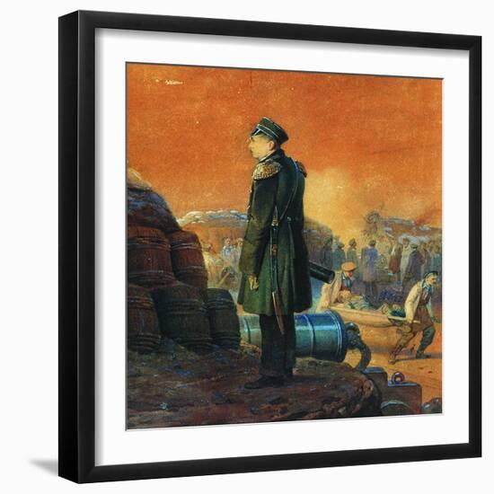 Admiral Pavel Nakhimov on the Bastion, 1855-Vasily Timm-Framed Giclee Print