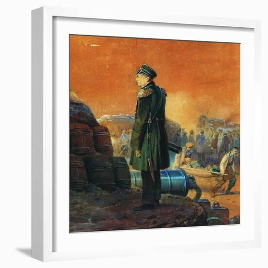 Admiral Pavel Nakhimov on the Bastion, 1855-Vasily Timm-Framed Giclee Print