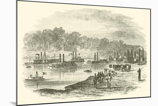 Admiral Porter's Fleet on Red River, March 1864-null-Mounted Giclee Print