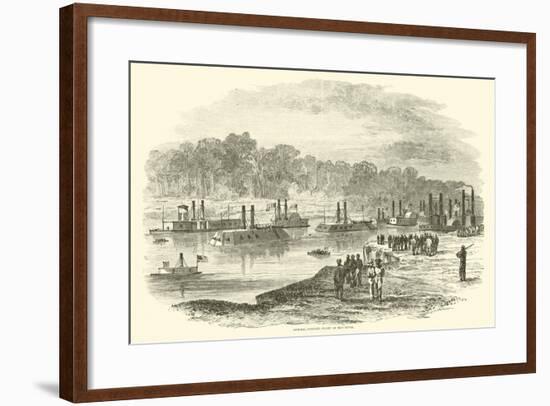 Admiral Porter's Fleet on Red River, March 1864-null-Framed Giclee Print