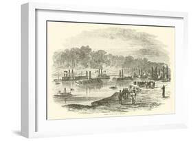 Admiral Porter's Fleet on Red River, March 1864-null-Framed Giclee Print