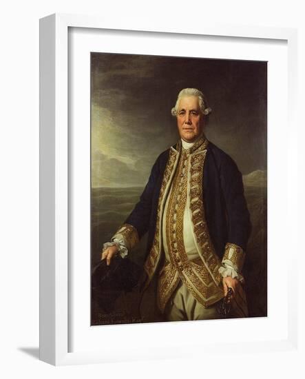 Admiral Richard Edwards (1715-1795), 1780 (Oil on Canvas)-Nathaniel Dance-Framed Giclee Print