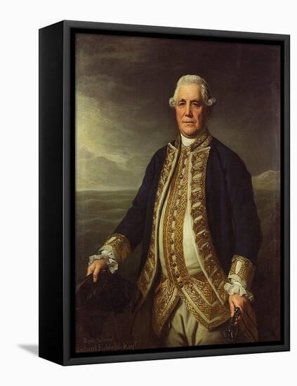 Admiral Richard Edwards (1715-1795), 1780 (Oil on Canvas)-Nathaniel Dance-Framed Stretched Canvas