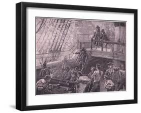 Admiral Rodney Bombarding Le Havre Ad 1759-Gordon Frederick Browne-Framed Giclee Print