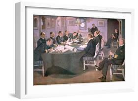 Admiral Sir David Beatty Reads the Terms of the Armistice to the German Delegate-Sir John Lavery-Framed Giclee Print