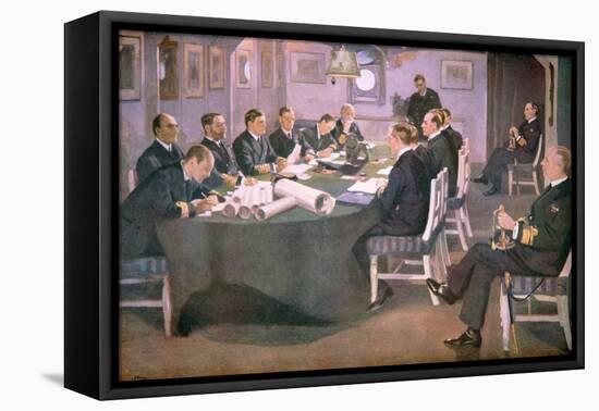 Admiral Sir David Beatty Reads the Terms of the Armistice to the German Delegate-Sir John Lavery-Framed Stretched Canvas