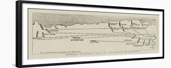 Admiral Stanton's Plan of the Battle of Santiago-null-Framed Premium Giclee Print