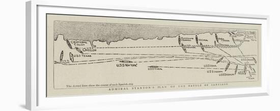 Admiral Stanton's Plan of the Battle of Santiago-null-Framed Premium Giclee Print