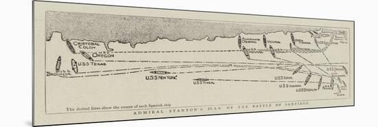 Admiral Stanton's Plan of the Battle of Santiago-null-Mounted Premium Giclee Print