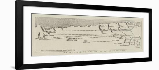 Admiral Stanton's Plan of the Battle of Santiago-null-Framed Giclee Print