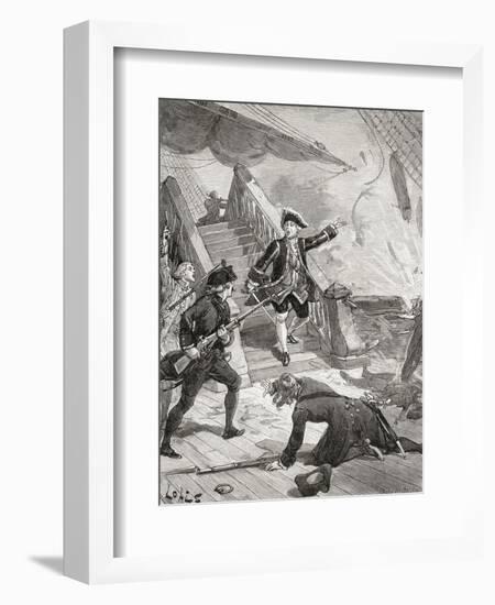 Admiral Suffren in the Indian Ocean During His Campaign Against the English in the 18th Century-null-Framed Giclee Print