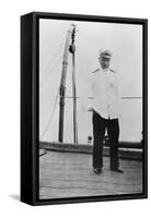 Admiral Togo Heihachiro on Board the Japanese Battleship 'Nuikasa, Early 20th Century-Valerian Gribayedoff-Framed Stretched Canvas