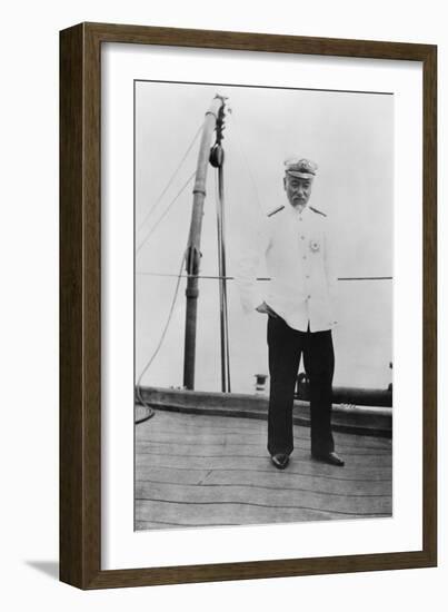 Admiral Togo Heihachiro on Board the Japanese Battleship 'Nuikasa, Early 20th Century-Valerian Gribayedoff-Framed Photographic Print