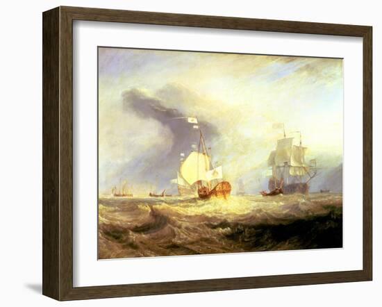 Admiral Von Trump's Barge at the Entrance of the Texel in 1645, C.1831-J. M. W. Turner-Framed Giclee Print