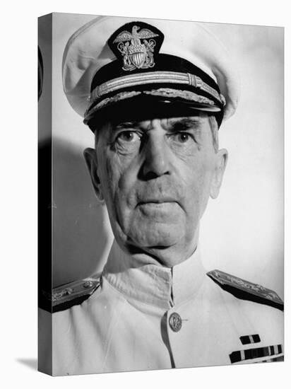 Admiral William D. Leahy, Wearing White Summer Navy Uniform and Braided Cap-Myron Davis-Stretched Canvas