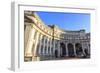 Admiralty Arch with traffic leaving The Mall and Union Flag flying, late autumn sun, London, Englan-Eleanor Scriven-Framed Photographic Print