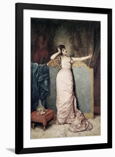 Admiring Herself-Auguste Toulmouche-Framed Giclee Print