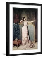 Admiring Herself-Auguste Toulmouche-Framed Premium Giclee Print