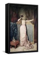 Admiring Herself-Auguste Toulmouche-Framed Stretched Canvas